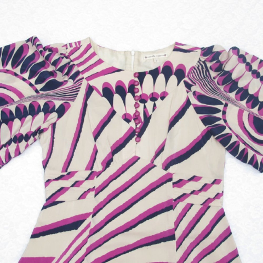 LAST CHANCE Nanette Lepore SILK Printed Mod Dress - Picture 8 of 10